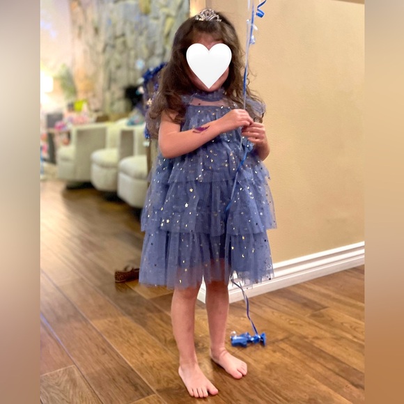 Toddler Girl Stardust & Glitter Slate Blue Tulle Princess Dress |  Size 2-3Y - Picture 3 of 15